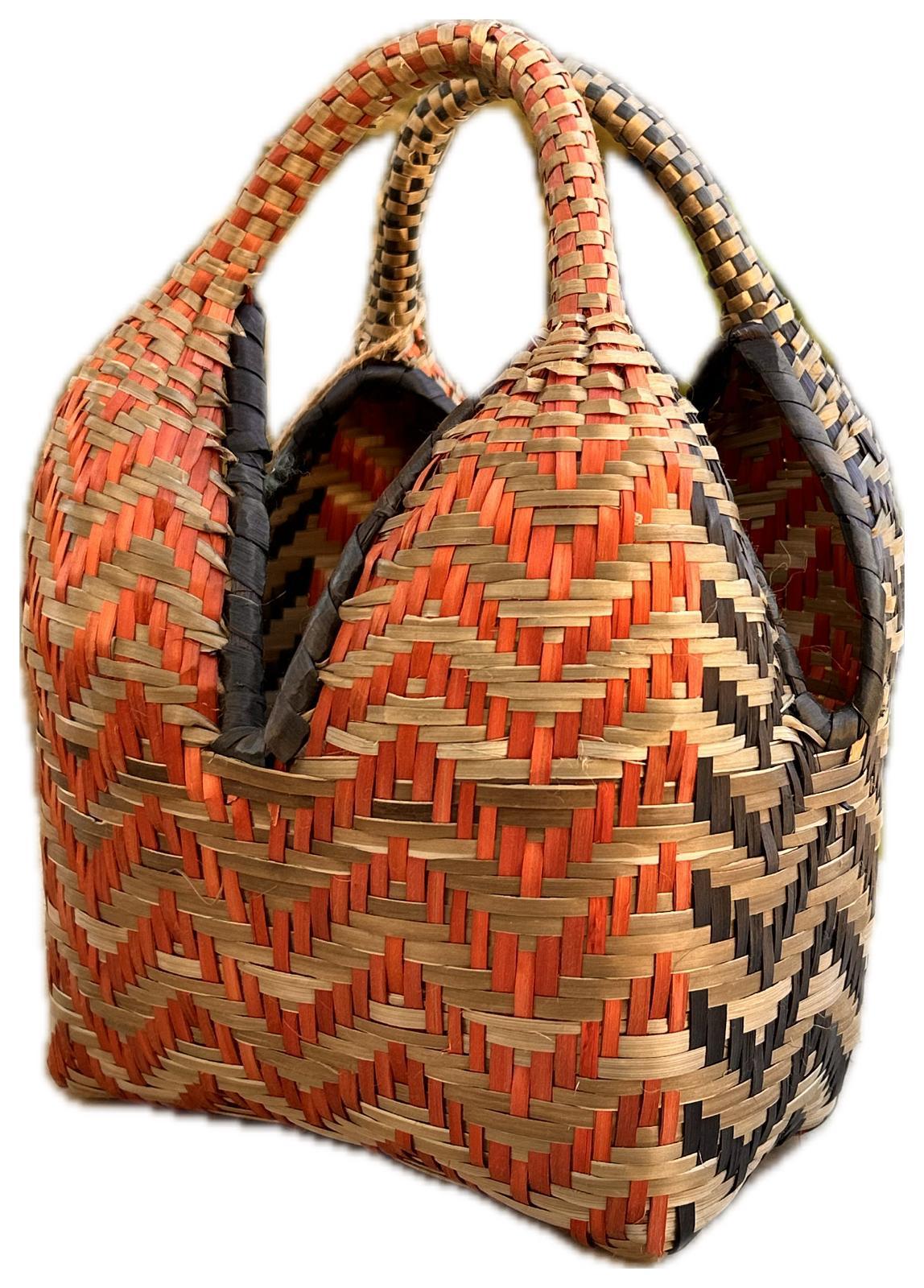 Bolso "Mini Brunita" zig-zag tricolor